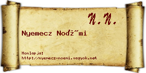 Nyemecz Noémi névjegykártya